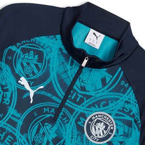 MCFC WARM UP 1/4 ZIP TOP , BLUE L