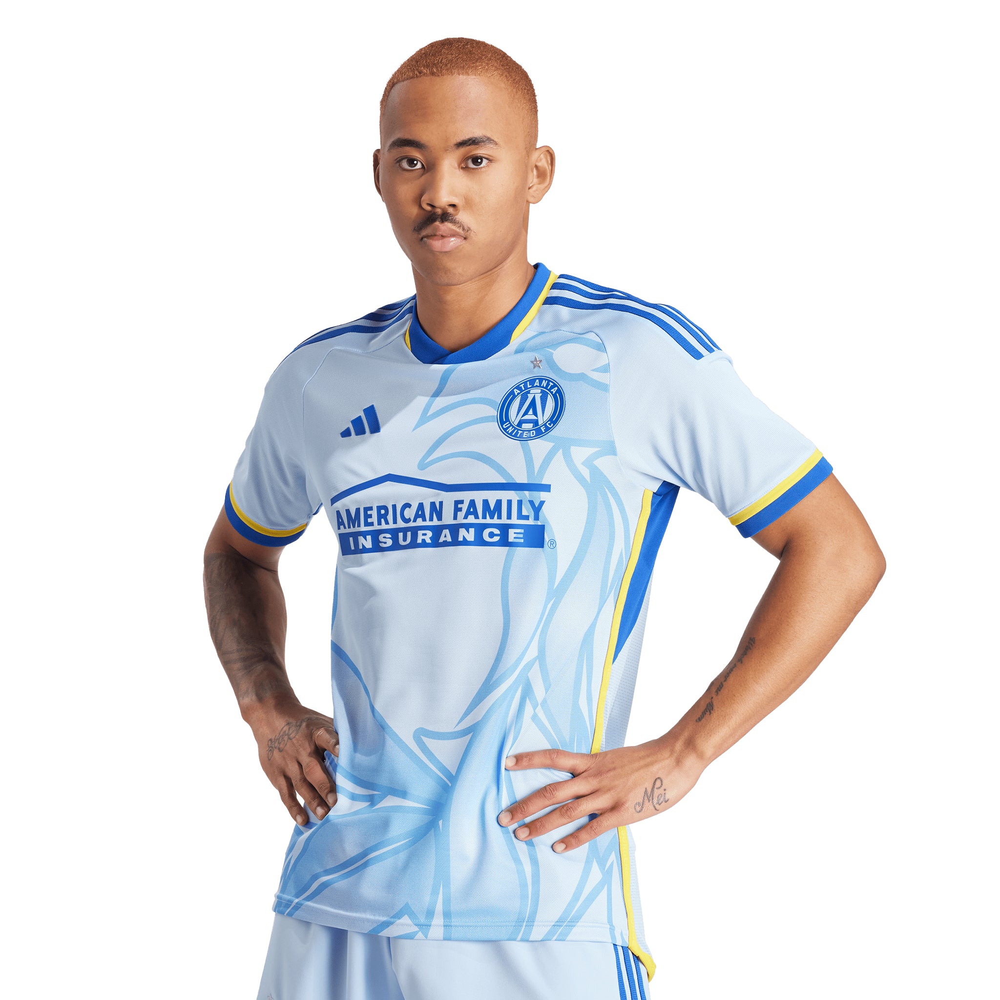 adidas Men's Atlanta United Away Authentic Jersey 24 Glow Blue / L