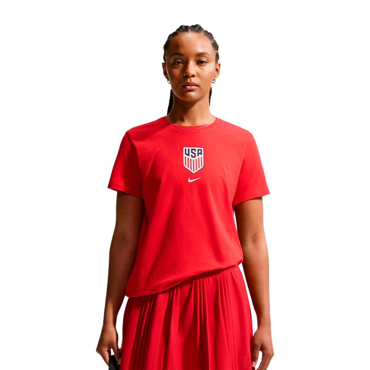 USA W NK CREST TEE L