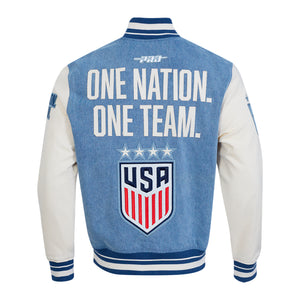 Pro Standard US Soccer Varsity Blues M Denim Varsity Jacket 2XL