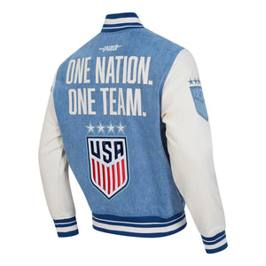 Pro Standard US Soccer Varsity Blues M Denim Varsity Jacket 2XL