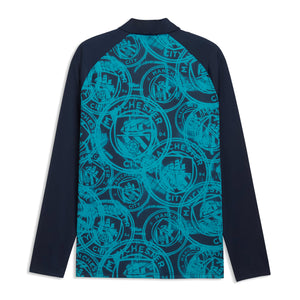 MCFC WARM UP 1/4 ZIP TOP , BLUE L