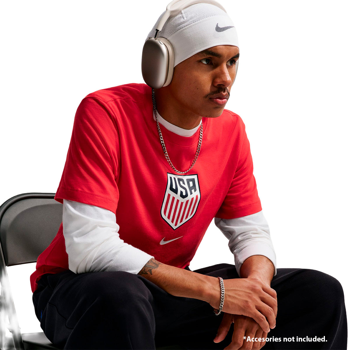 USA M NK CREST TEE L