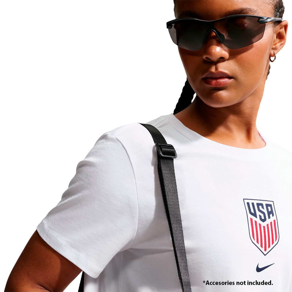 USA W NK CREST TEE L