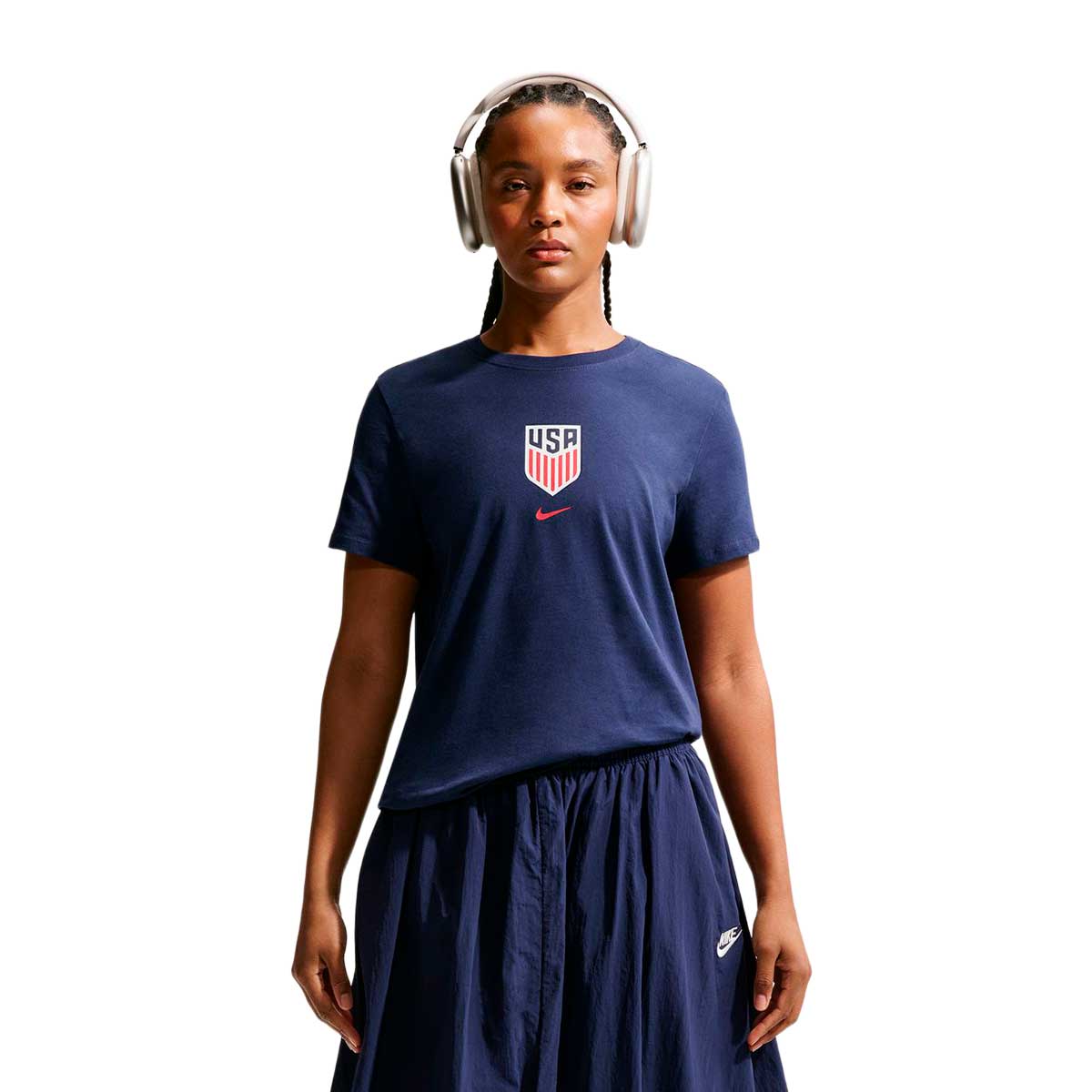USA W NK CREST TEE L