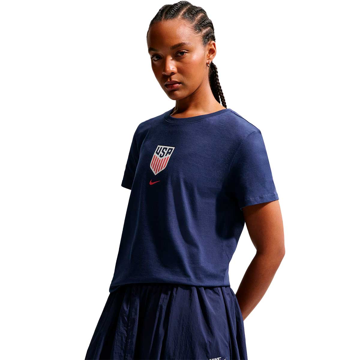 USA W NK CREST TEE L