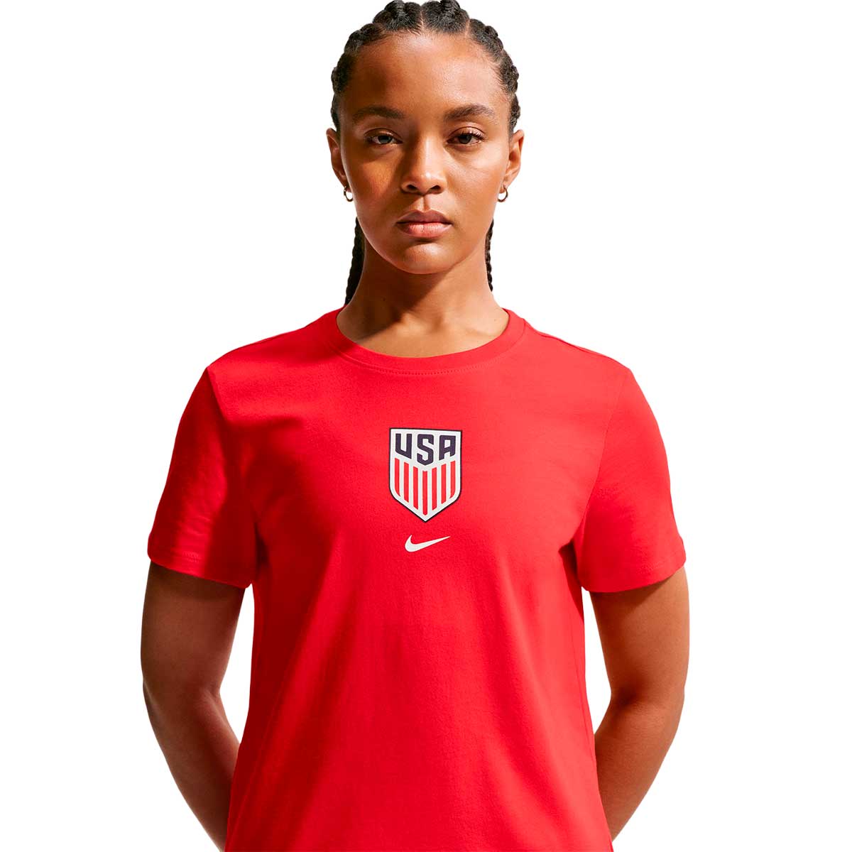 USA W NK CREST TEE L