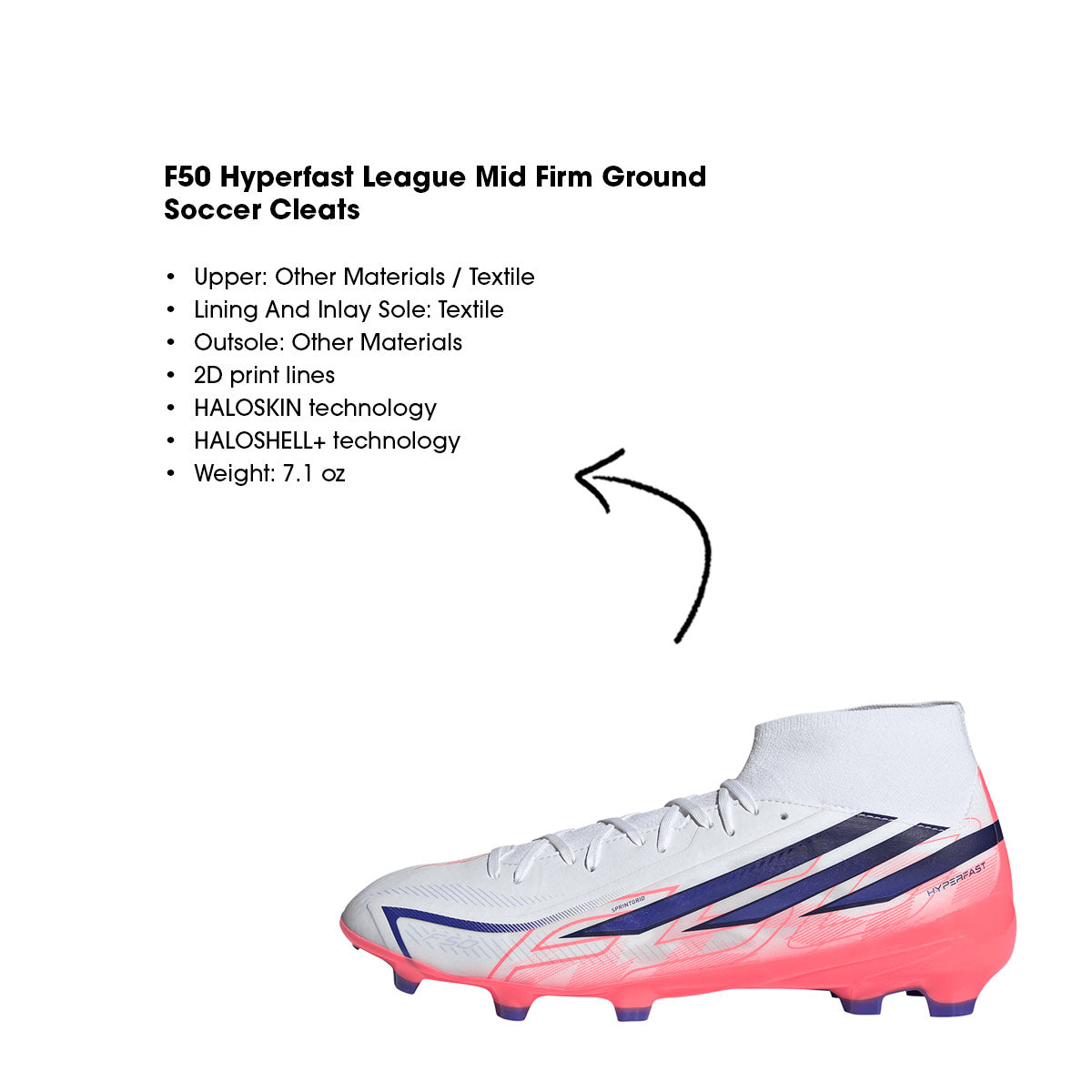 F50 HYPERFAST LEAGUE MID FG FTWWHT 10